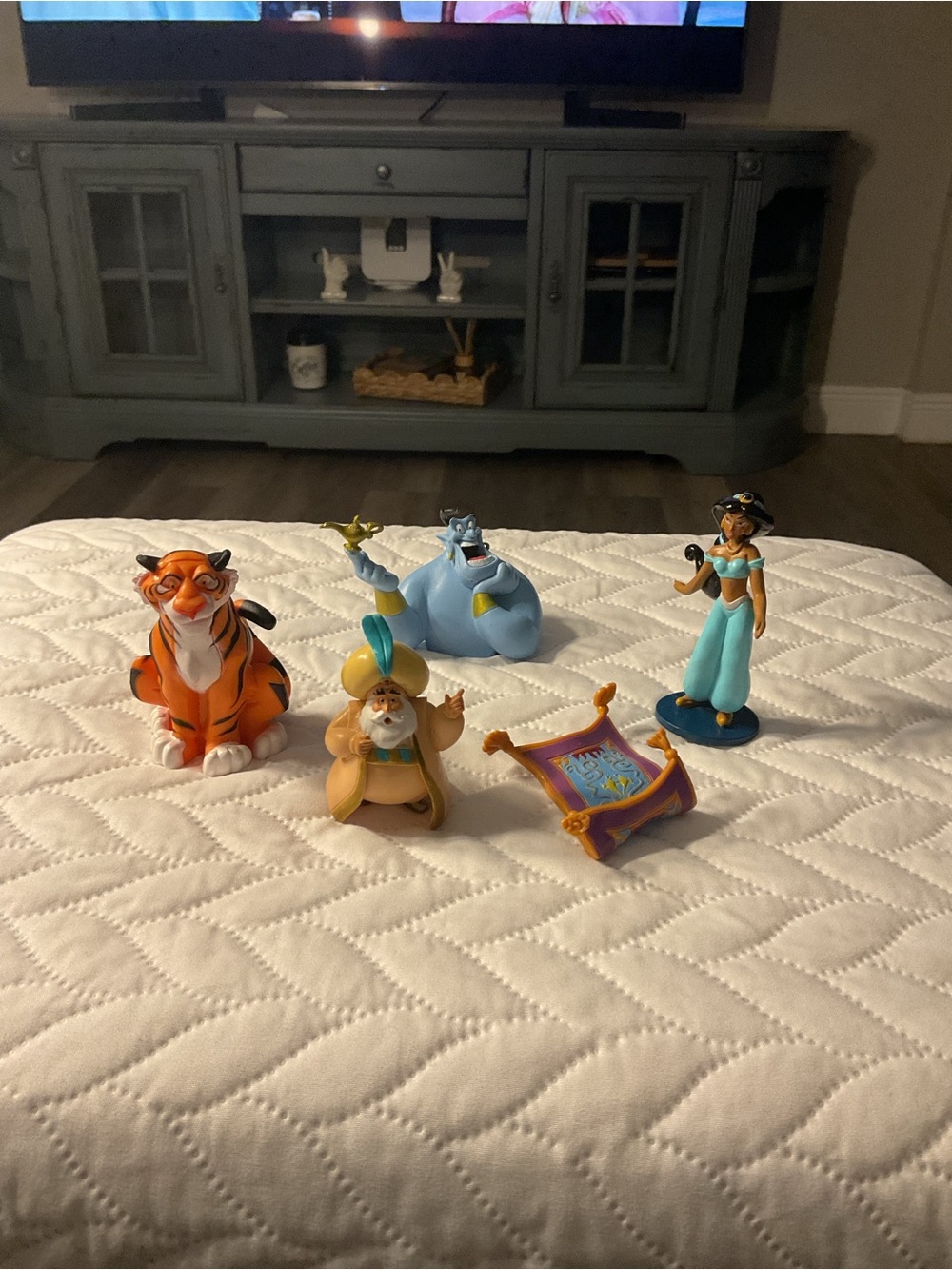 Disney Aladdin Character Figurine Set - Orange, Blue, Gold, Teal, Purple